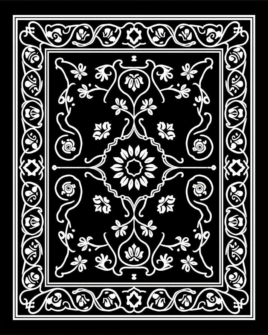 Classic Floral Border With Central Medallion Rug