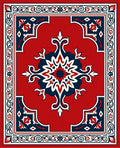 Red Floral Medallion Ornamental Design Rug
