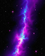 Vibrant Nebula And Star Pattern Rug