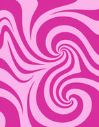 Pink Swirl Abstract Pattern Rug