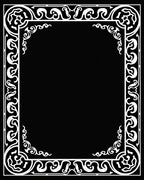 Ornate White Scrollwork Border Design Rug
