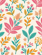 Vibrant Floral Branch Pattern Design Rug