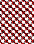 Bold Red Black Houndstooth Pattern Rug