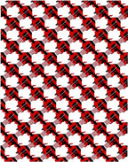 Bold Red Black Houndstooth Pattern Rug