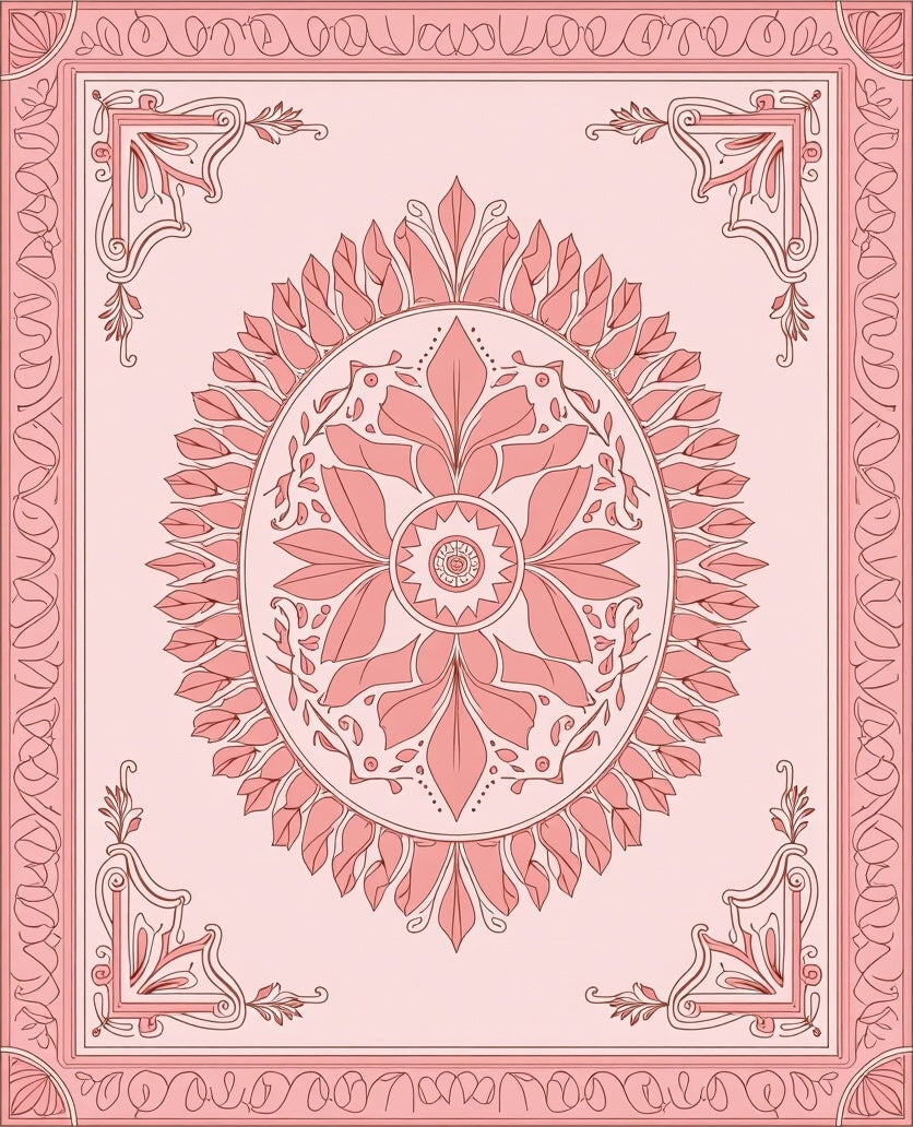 Ornate Floral Mandala Design Rug