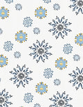 Sky Blue Floral Starburst Arrangement Rug