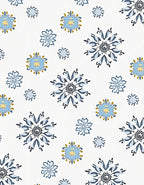 Sky Blue Floral Starburst Arrangement Rug
