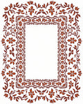 Ornate Floral Vines Border Rug