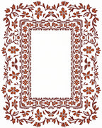 Ornate Floral Vines Border Rug