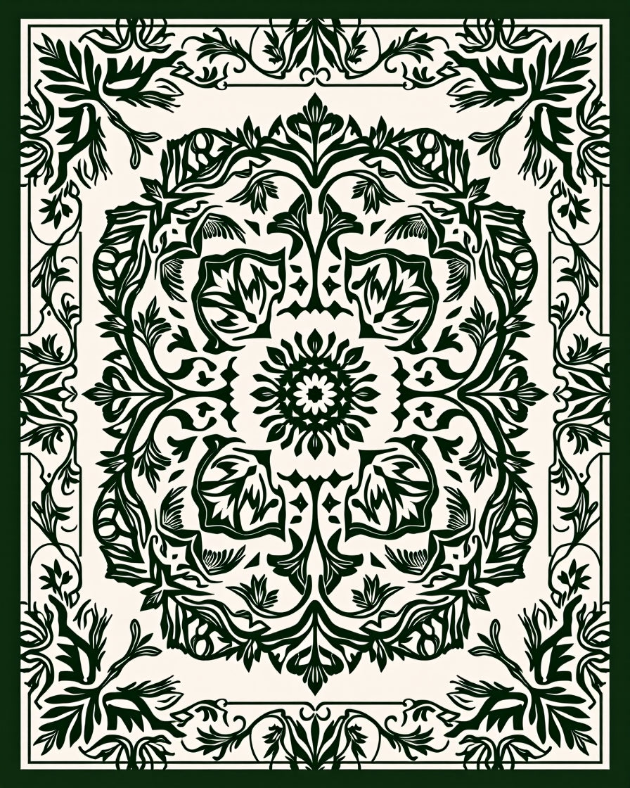 Rich Floral Center Medallion Pattern Rug