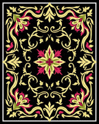 Vintage Floral Swirl Pattern Rug
