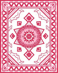 Bold Pink Geometric Floral Design Rug