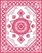 Bold Pink Geometric Floral Design Rug