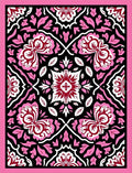 Pink Maroon Floral Symmetry Rug
