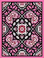 Pink Maroon Floral Symmetry Rug