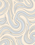 Flowing Waves Cream Sky Rug