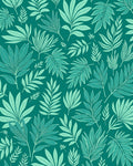 Emerald Tropical Leaf Pattern Rug