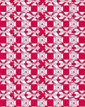 Red Geometric Art Deco Pattern Rug