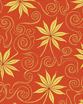 Golden Floral Swirls Pattern Rug