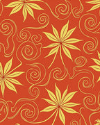 Golden Floral Swirls Pattern Rug