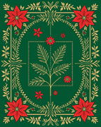 Poinsettia Floral Garden Art Rug