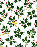 Holly Berry Branch Pattern Design Rug