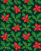 Festive Red Green Holly Pattern Rug