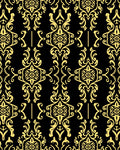 Black Gold Ornate Damask Pattern Rug