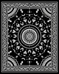 Black White Intricate Mandala Folk Rug