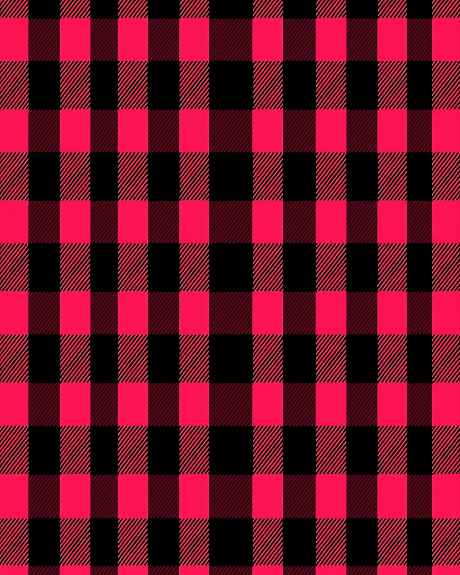 Bold Red Black Gingham Plaid Rug