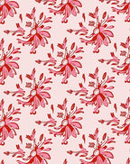 Red Pink Floral Swirl Pattern Rug