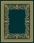 Elegant Gold Flourish Border Design Rug