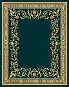 Elegant Gold Flourish Border Design Rug
