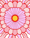 Pink Daisy Floral Mandala Rug