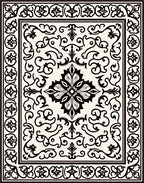 Classic Black Floral Damask Rug