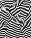 Black White Geometric Line Pattern Rug
