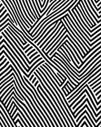 Black White Geometric Line Pattern Rug