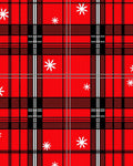 Red Black White Plaid Snowflake Pattern Rug