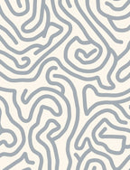 Curving Lines Abstract Gray Pattern Rug
