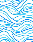 Aqua Blue Wavy Stripe Pattern Rug