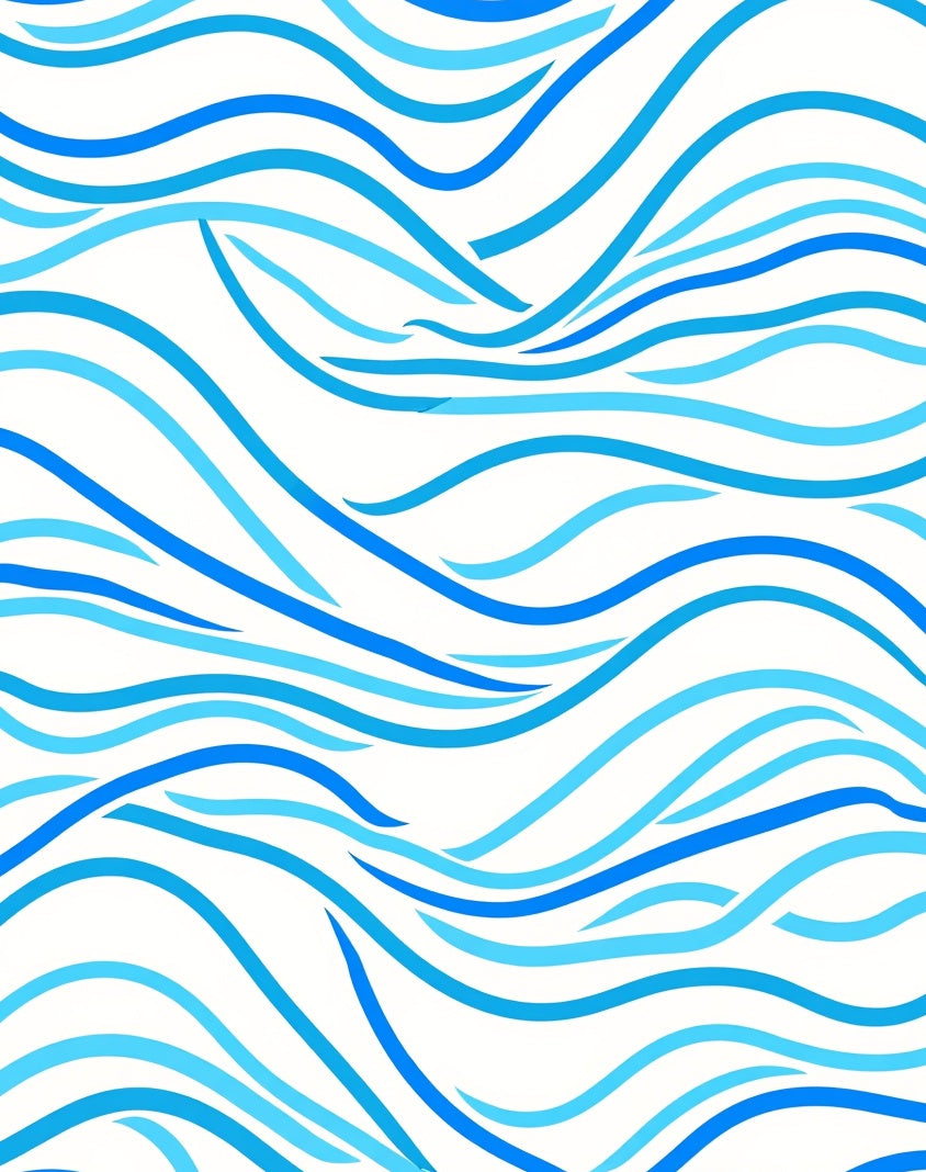 Aqua Blue Wavy Stripe Pattern Rug