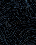 Abstract Swirl Blue Contour Dots Pattern Rug