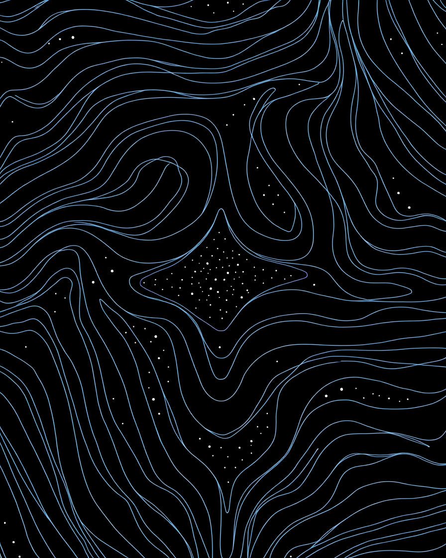Abstract Swirl Blue Contour Dots Pattern Rug