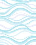 Abstract Aqua Wavy Lines Rug