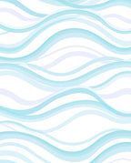 Abstract Aqua Wavy Lines Rug