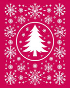 Festive Snowflake Tree Pattern Rug