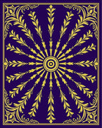 Golden Sunburst Floral Emblem Rug