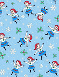 Whimsical Winter Girls Snowflakes Rug