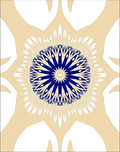 Bold Blue Sunburst Radial Design Rug