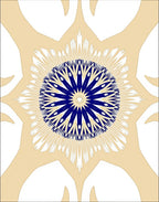 Bold Blue Sunburst Radial Design Rug